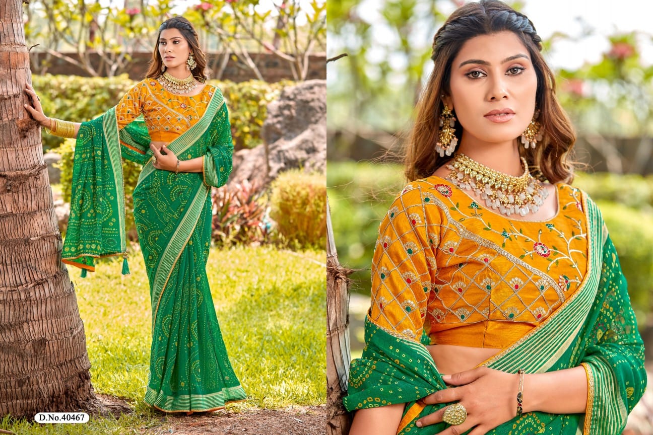 Vishala 2 By 5D Designer Viscose Border Chiffon Sarees Wholesale Market In Surat